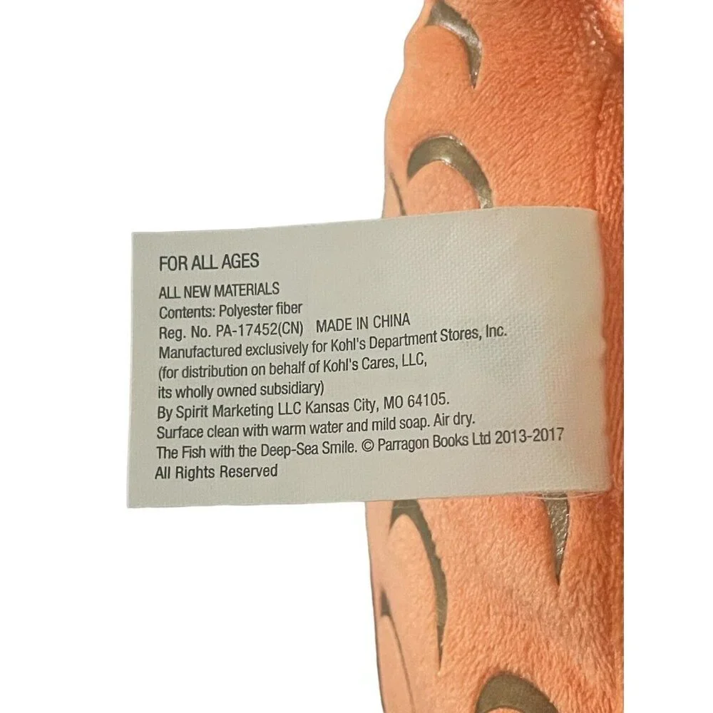 Kohls Cares‎ Fish With The Deep Sea Smile Plush Goldfish Orange 12 Inch